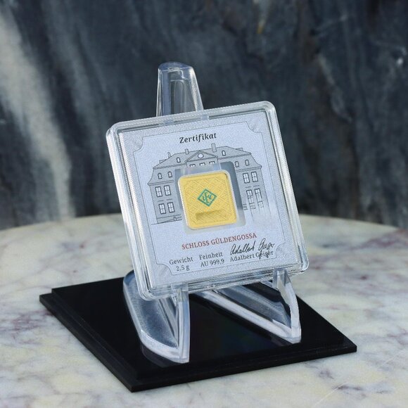 Geiger Edelmetalle Schloss Güldengossa Gold Bar 2.5gr Factory Sealed Rare Collec - Picture 3 of 5
